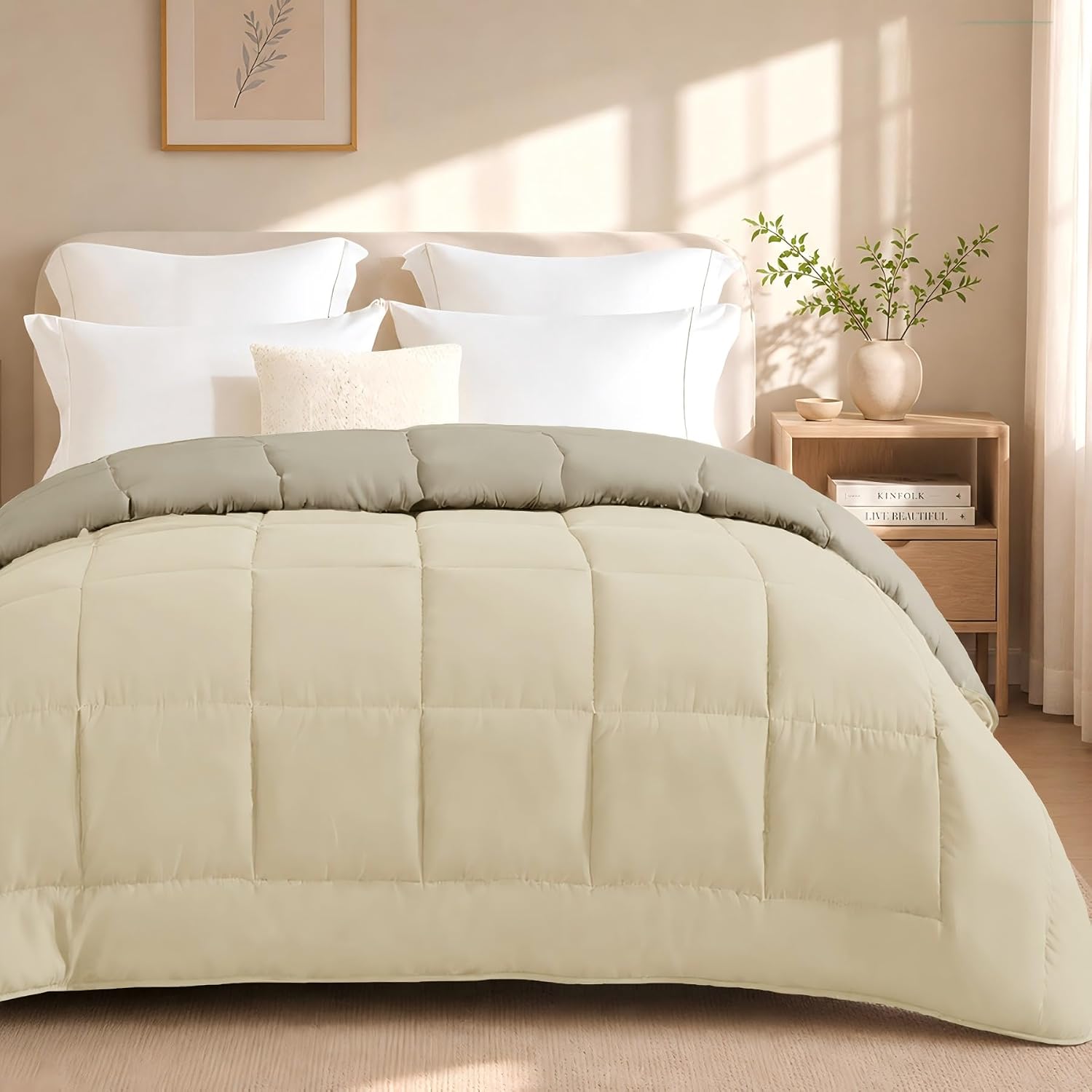 DALINA Edredón de Fibra para Cama 90, 150 x 220 cm, 300gr/M², Taupe
