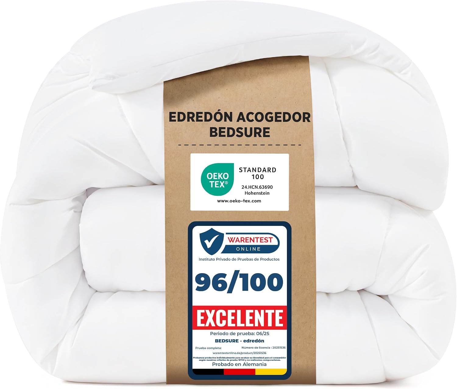 Bedsure Edredón Relleno Nórdico 240x260 - Cama 150, Doble Invierno, Blanco