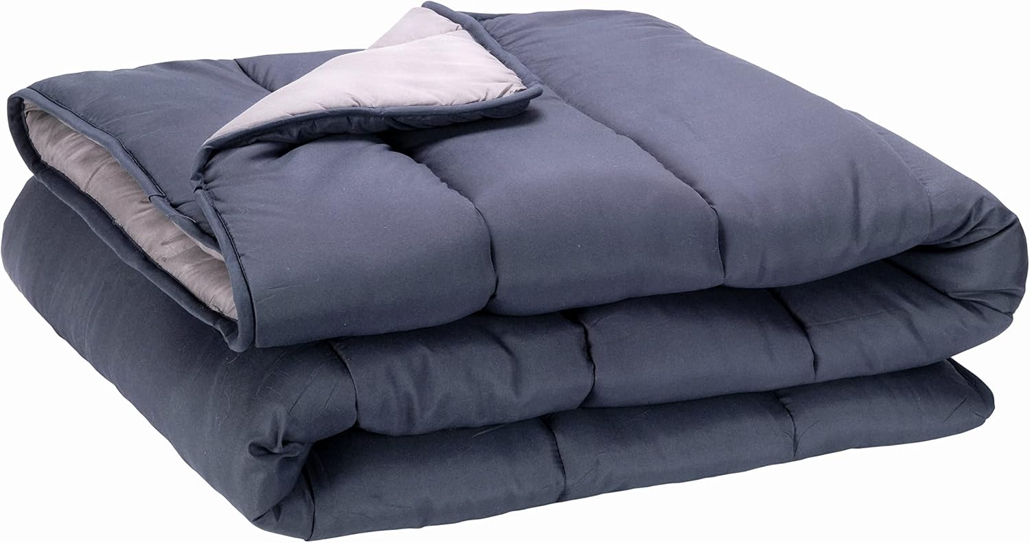 PIKOLIN Home - Relleno Nórdico Reversible Fibra 300 gr - Edredón Cama 105 - Tacto Pluma, Cálido, Transpirable, Color Gris, 180 x 260 cm