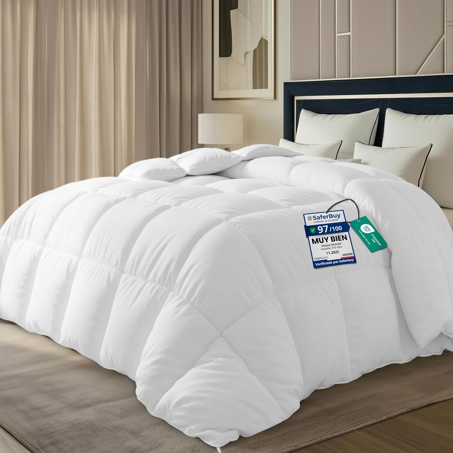 Utopia Bedding Edredón Confort Cálido Cama 80, 135x200 cm, Blanco
